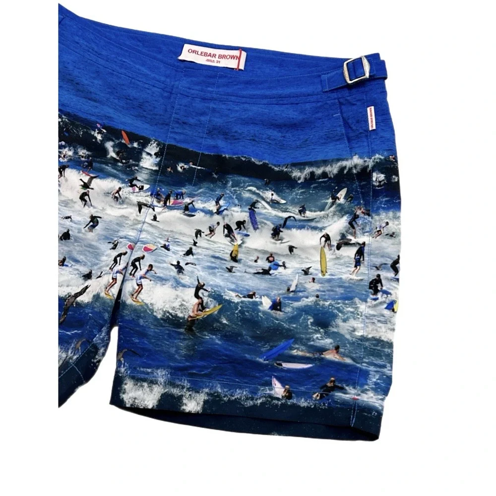 Orlebar Brown Men's Swim Shorts Bulldog Surfers In Laguna Beach Size 31 Designer